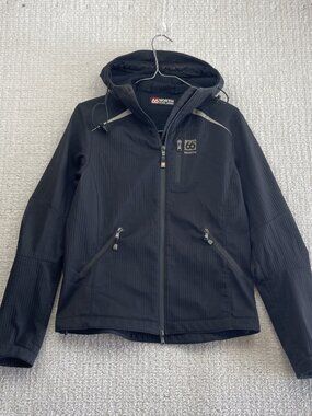 66 Degrees North Reykjavik Black Soft Shell Jacket Wom S Gorpcore Tech Outdoor